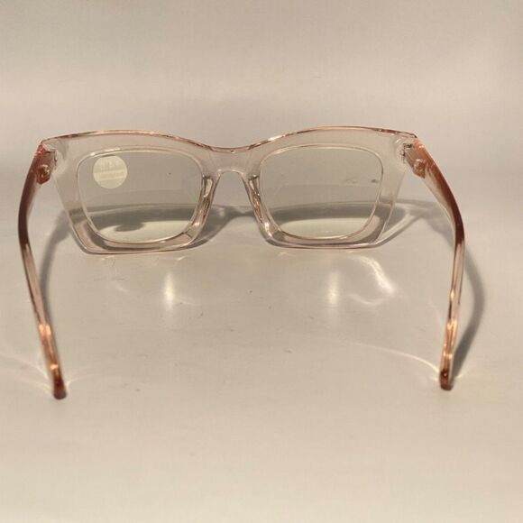 1336 Gretchen Reading Glasses 4.0 Square Clear Pink Frames NWT - Picture 5 of 9